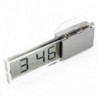Car Electronic Digital Clock with Transparent LCD Display Suction Cup (Silver)