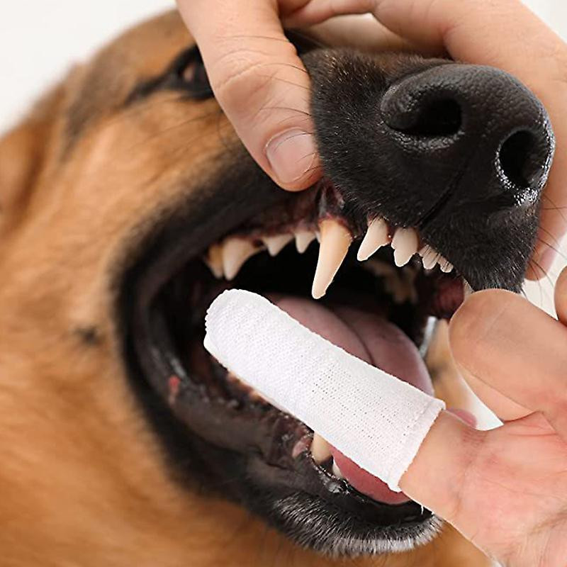 Cotton Gauze Pet Toothbrush Finger Set Dog Cat Teeth Oral Cleaning Tool