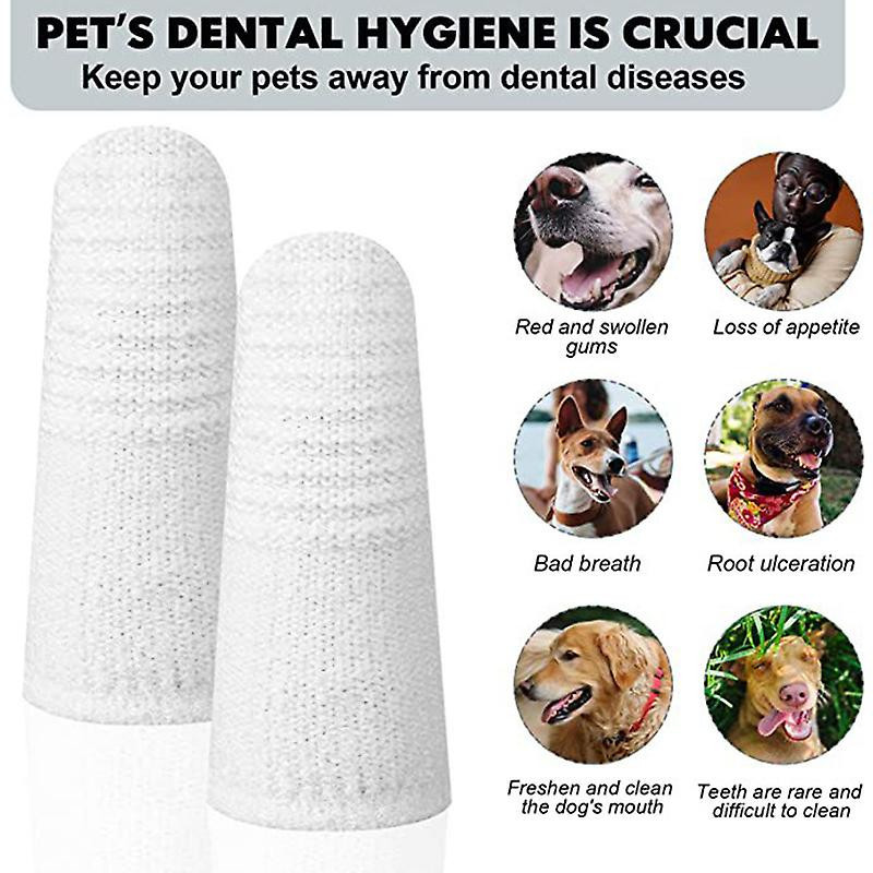 Cotton Gauze Pet Toothbrush Finger Set Dog Cat Teeth Oral Cleaning Tool