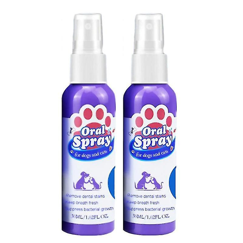 2pcs 30ml Pet Oral Cleanse Spray Dogs Cats Teeth Clean Deodorant Prevent Calculus