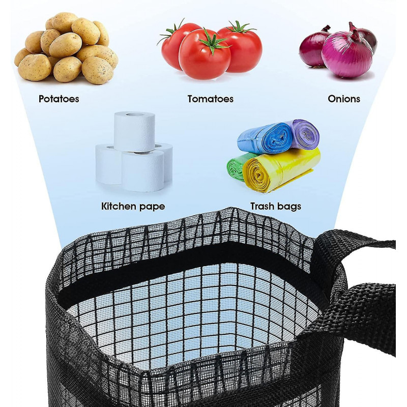 2 Pieces Plastic Bag Holder, Hanging Grocery Bag Holder Trash Bag Holder Foldable Mesh Hanging Storage Bag [...]