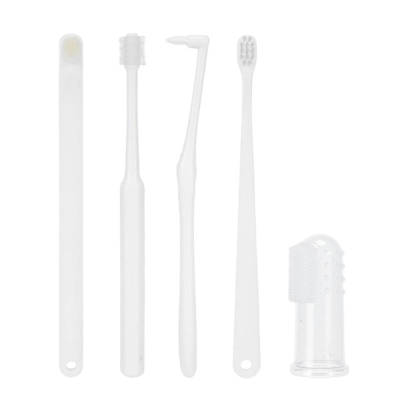 5Pcs/Set Pet Toothbrush Cat Dog Dental Care Toothbrush Soft Bristles Multi-Functional Toothbrushes