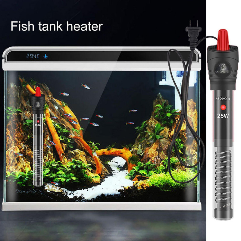 Fish Tank Heater Temperature Adjustable Digital Display Waterproof with Indicator Light Heating Fish