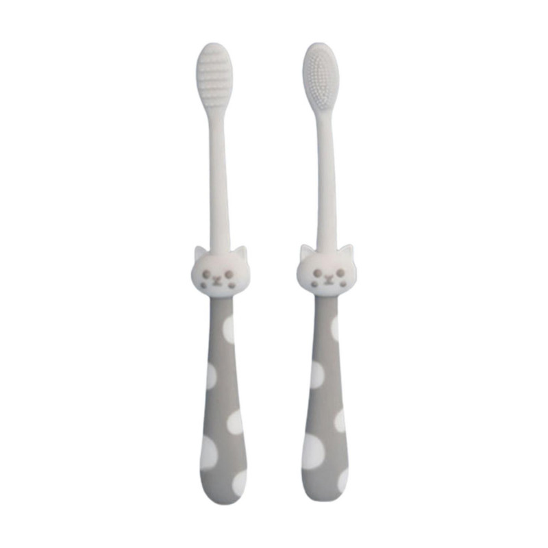 2Pcs Cat Small Dog Toothbrush Kit Cat Dog Dental Care Soft Bristles Cartoon Shape Multi-Functional