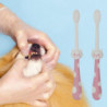 2Pcs Cat Small Dog Toothbrush Kit Cat Dog Dental Care Soft Bristles Cartoon Shape Multi-Functional