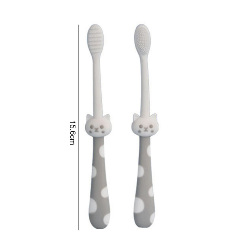 2Pcs Cat Small Dog Toothbrush Kit Cat Dog Dental Care Soft Bristles Cartoon Shape Multi-Functional