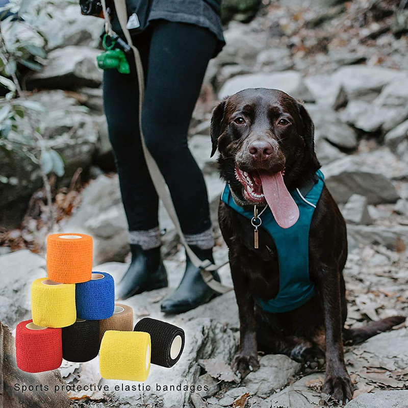 5PCS Self Adherent Bandage, Pet Vet Wrap bulk stretch Tape for Wrist, Ankle Sprains & Swelling(style 1)