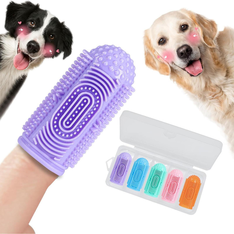 Brosse à dents pour chien Brosse à dents pour chat, kit de brossage des dents pour chien 5pcs, brosse à dents pour [...]