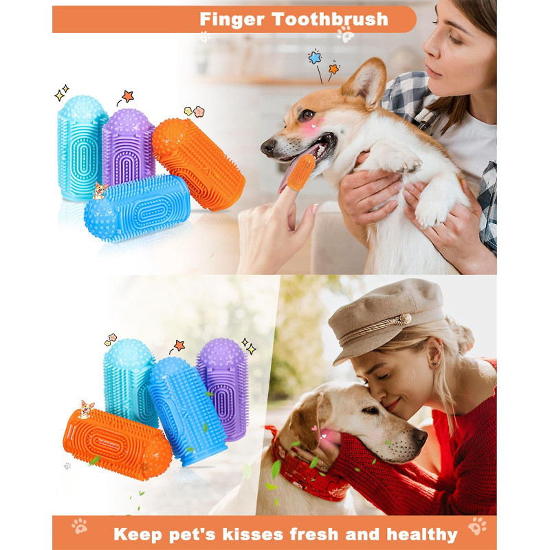 Brosse à dents pour chien Brosse à dents pour chat, kit de brossage des dents pour chien 5pcs, brosse à dents pour [...]