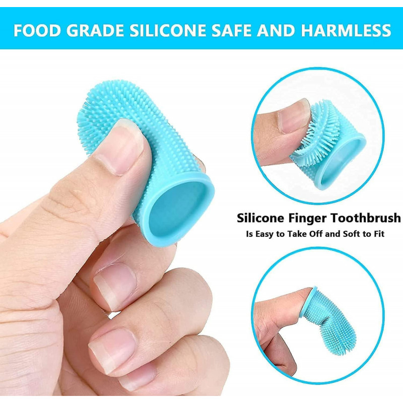 Dog Toothbrush, Safe Finger Toothbrush For Dogs Easy Teeth Cleaning, Washable Dog Tooth Brush, (2 Pack)