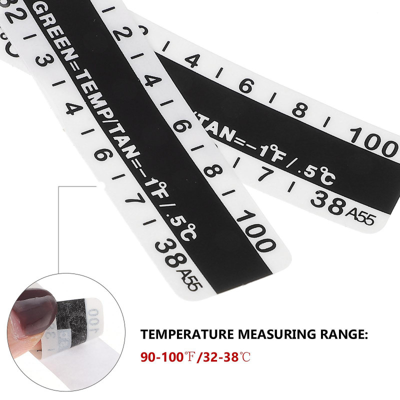 25pcs Urine Temperature Strips Travel Bottle Temperature Stickers 32-38 Centigrade/90-100 Fahrenheit