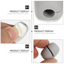 Three-hole Wire Fixer 10 PCS Cable Holder Cord Clip Earphones Wired Computer Organizer Tpr White