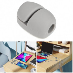 Three-hole Wire Fixer 10 PCS Cable Holder Cord Clip Earphones Wired Computer Organizer Tpr White