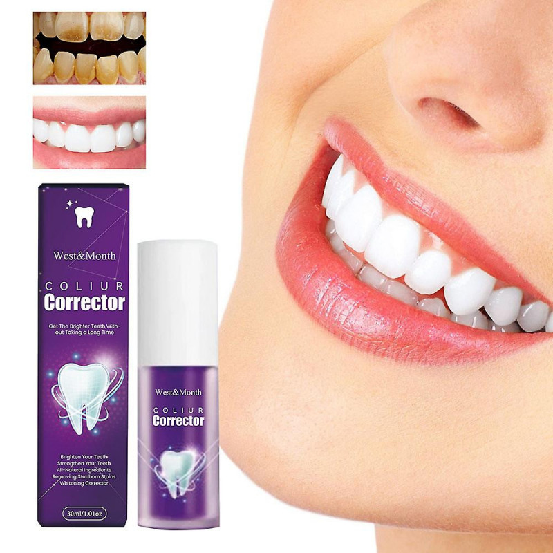 Dentifrice blanchissant violet Renforcer le nettoyage des dents Blanchisseur Fournitures de soins des dents