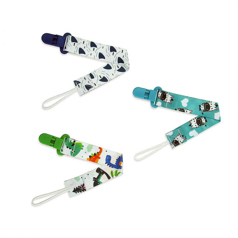 3pcs Cartoon Baby Pacifiers Leashes Holder Portable