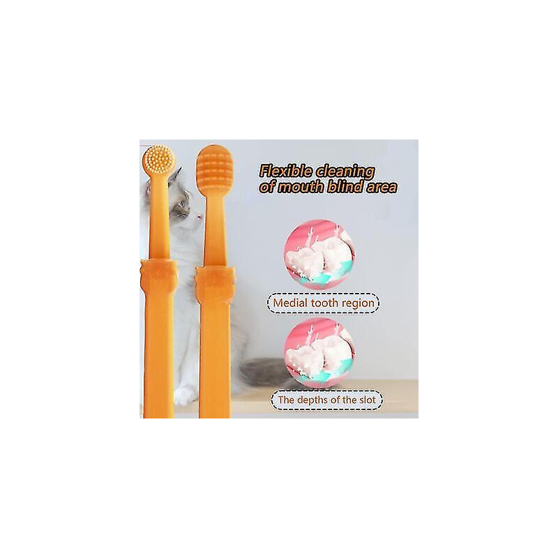 1PC Teeth Whitening Dog Cat Silicone Soft Toothbrush Oral Care Puppy Toothbrush