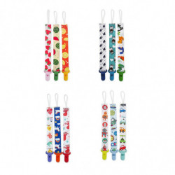 3pcs Cartoon Baby Pacifiers Leashes Holder Portable