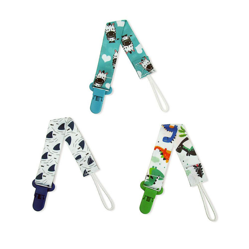 3pcs Cartoon Baby Pacifiers Leashes Holder Portable