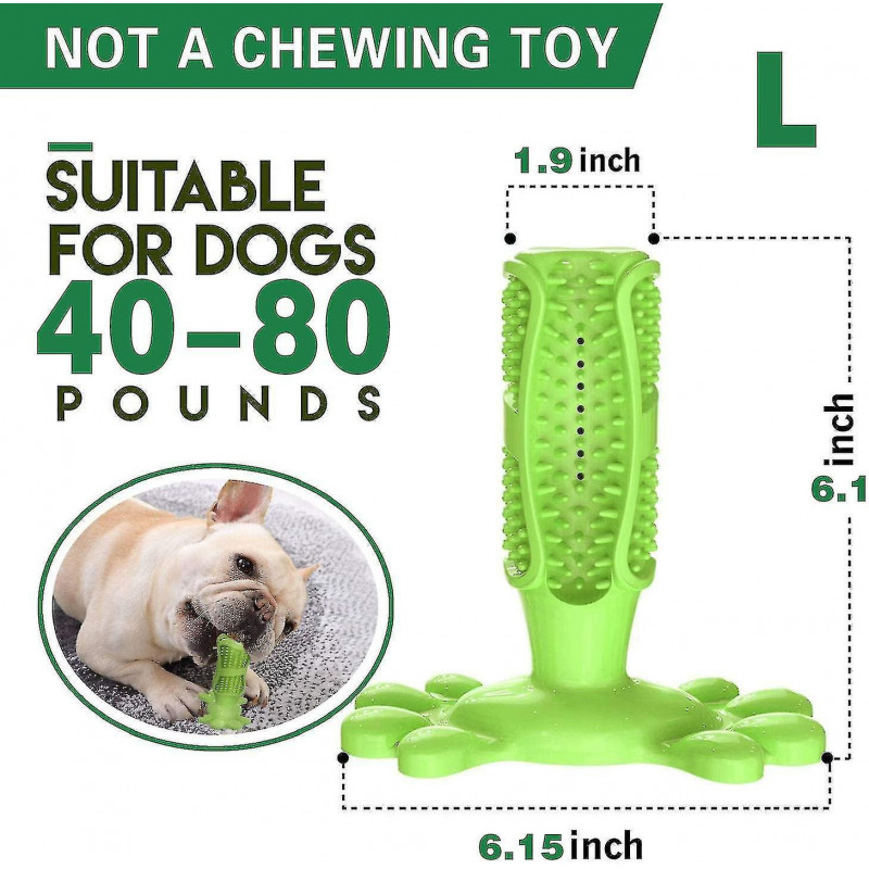 Dog Toothbrush Made Of Natural Rubber Chew Toy For Teeth Cleaning Dental Care Puppy Training