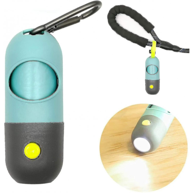 Dog Poop Pickup Bags Dispenser With Led Flash Light For Pet Walking Outdoor -