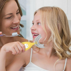 Brosse à dents en forme de U pour enfants 360 Brosse à dents nettoyante en profondeur