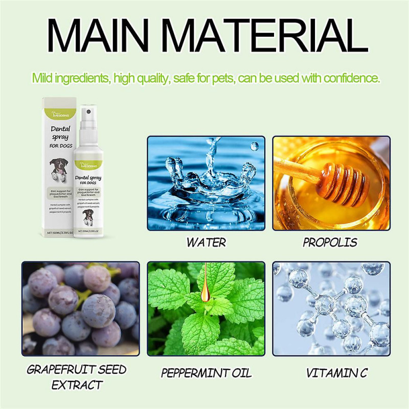 3x Pet Mint Flavor Fresh Breath Spray Chat Et Chien Nettoyage Buccal