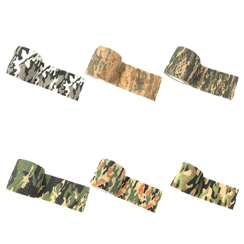 Sinknap 6pcs Auto-adhésif extérieur Stretch Camo Camouflage Tape Bandage Hunt Rifle Wrap