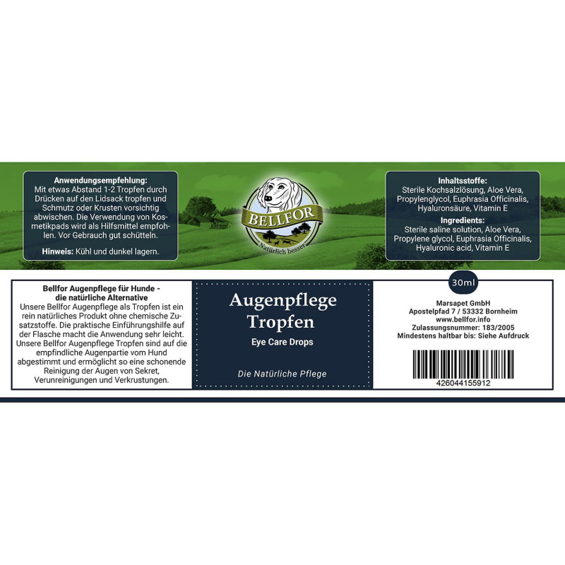 Sparset für mittelgroße Hunde mit Futtermittelallergie und Augentränen von Bellfor Hundefutter