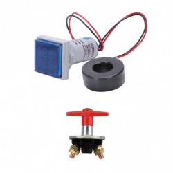 1 Set Led Digital Dual Display Voltmeter Ammeter Voltage Gauge Meter & 1 Pcs Battery Switch