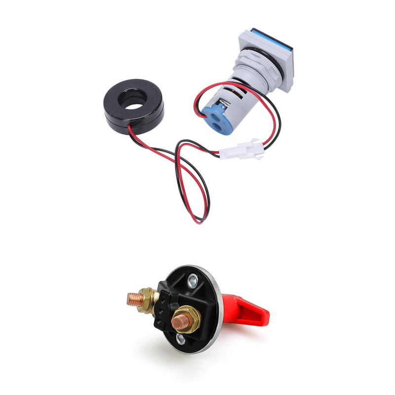 1 Set Led Digital Dual Display Voltmeter Ammeter Voltage Gauge Meter & 1 Pcs Battery Switch