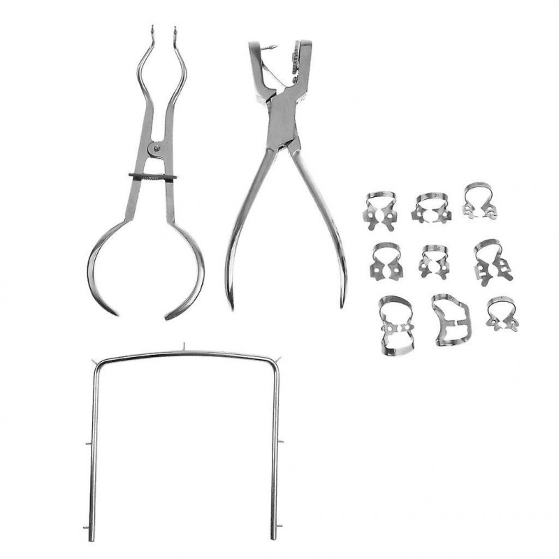 12pcs Dental Dentist Rubber Dam Kit Dental Instruments Set