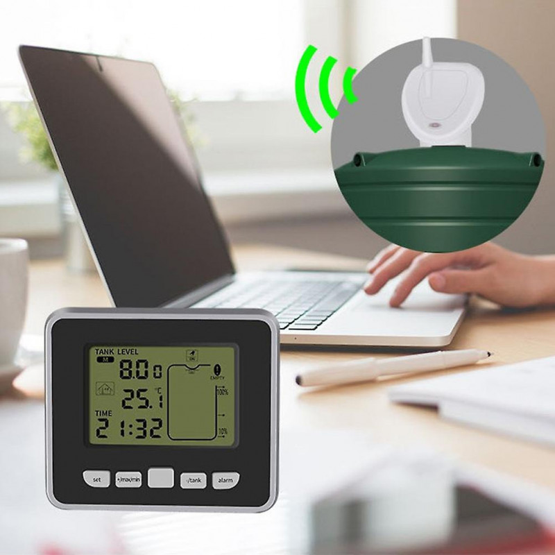 Ultrasonic Tank Water Level Sensor Gauge Lcd Liquid Temperature Display Monitor Mengxi