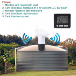 Ultrasonic Tank Water Level Sensor Gauge Lcd Liquid Temperature Display Monitor Mengxi