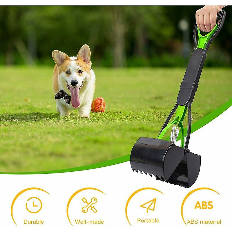 Foldable Poop Scoop For Dog And Cat Pet Long Handle Pooper Scooper, Easy To Pick Up Poop, Black & Green 1 Piece
