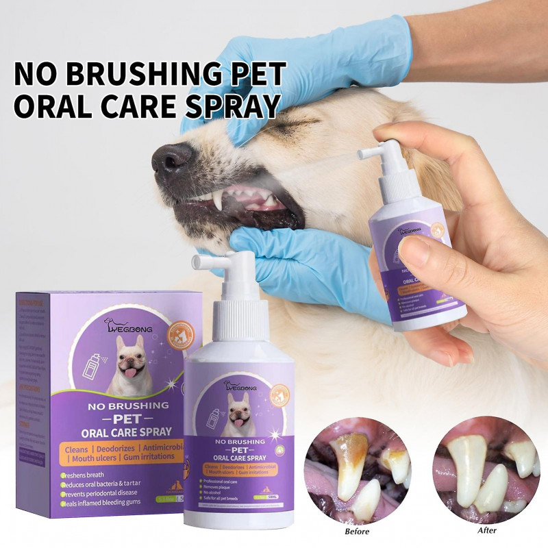 50ML Pet Oral Spray Natural Materials Safe Ingredients Pet Cat Dog Dental Cleaning Spray Pet Supplies Mengxi