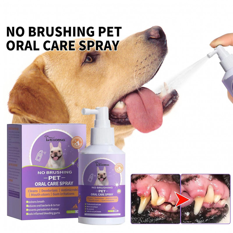 50ML Pet Oral Spray Natural Materials Safe Ingredients Pet Cat Dog Dental Cleaning Spray Pet Supplies Mengxi