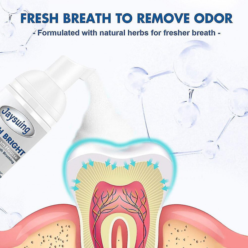 60ml Mousse blanchissante des dents Dentifrice Taches Plaque Enlèvement Des dents Nettoyant Mousse Fraîche Haleine [...]