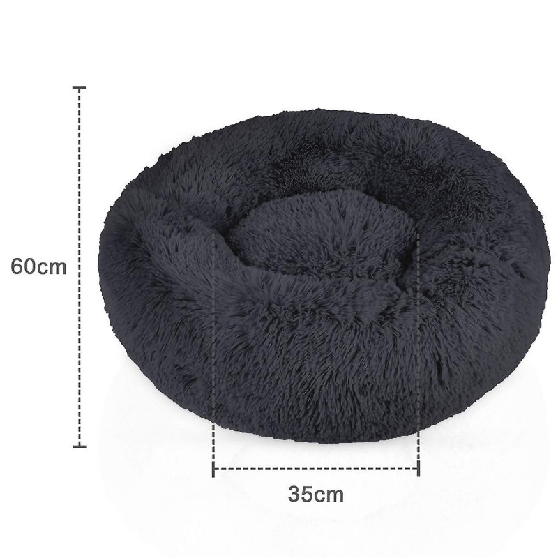 lit moelleux en peluche pour animaux de compagnie diamètre 60 cm - Lit pour chien rond et antidérapant doux Lit [...]