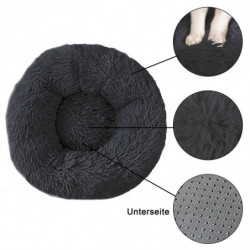 lit moelleux en peluche pour animaux de compagnie diamètre 60 cm - Lit pour chien rond et antidérapant doux Lit [...]