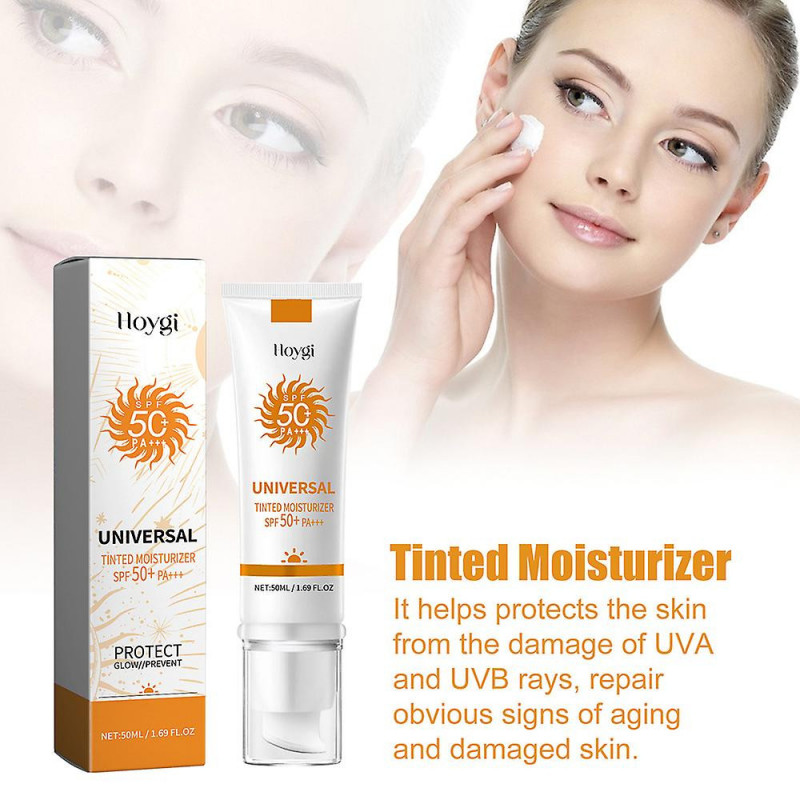 Tinted Sunscreen Protector Cream Waterproof Sweatproof Sun Block Cream for Outdoor