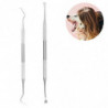 2pcs Dog Dental Tooth Scaler And Scraper Stainless Double Headed Tarter Remover Scraper Pet Teeth Cleaning Tools