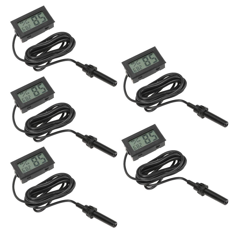 5 Pcs Digital Hygrometer Humidity Meter Reptiles Digital Temperature Gauge Mini Indoor Reptile Temperature Meter Sensor