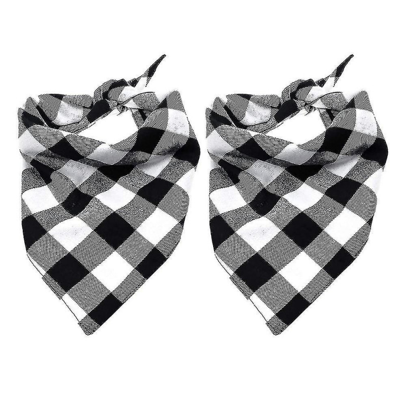 2 Pcs Dog Bandana Noël Classique Plaid Pet Bandana Foulard