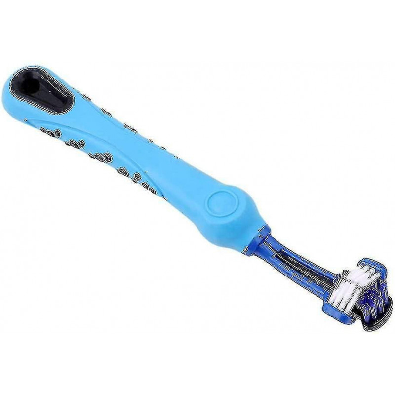 3 Pieces Dog Toothbrush For Pet Dental Care, Triple Head Toothbrush, Ergonomic Handle For Easy Oral