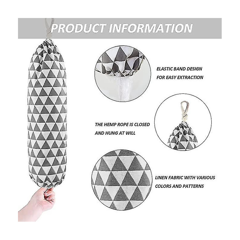 Plastic Bag Holder-2 Pack Wall Mounted Grocery Bag Holder Dispenser Trash Organizer For Kitchen Shopping