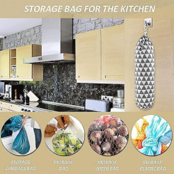 Plastic Bag Holder-2 Pack Wall Mounted Grocery Bag Holder Dispenser Trash Organizer For Kitchen Shopping
