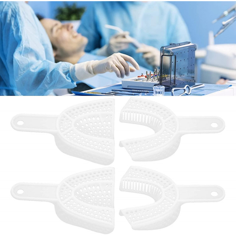 Disposable Impression Tray, Plastic Tray Portable Dental Oral Care Materials Supply (L)