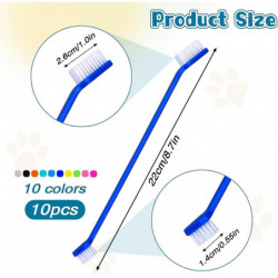 Kit de brossage des dents de chien de 10 pièces, brosse à dents pour animaux de compagnie à double tête, brosse à [...]