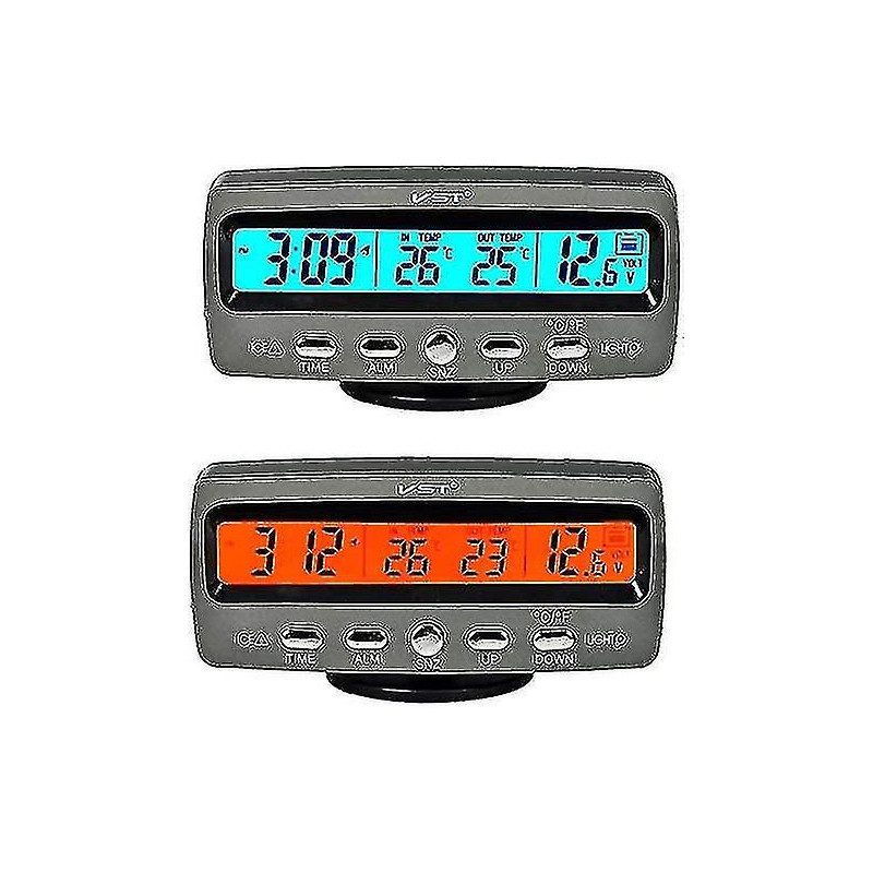 4 In 1 Car Auto Lcd Volta Temperature Detector Digital Display Alarm C