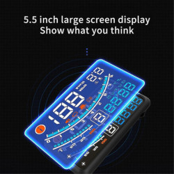 Voiture Plat Moniteur Obdii Euobd 5.5 pouces Pare-brise Projecteur Hud Affichage Changement De Température De L’eau Remi